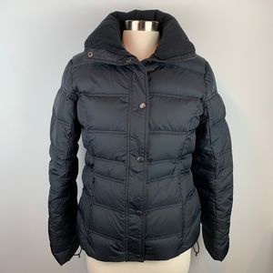 LANDS END Sz S 6-8 Black Down Winter Puffer Coat